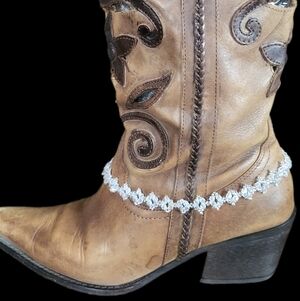 Western Cowboy Boot Chain Southwestern Boot Jewelry In Silver